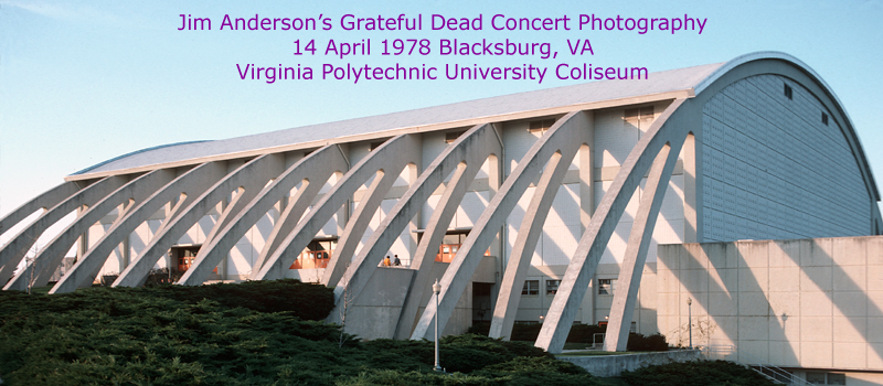 Virginia Polytechnic University Cassell Coliseum 1978. The Grateful Dead performed here the night this photo was taken