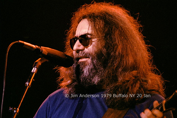 Tight shot of Jerry Garcia Singing in Buffalo