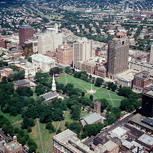 Aerial View New Haven Green